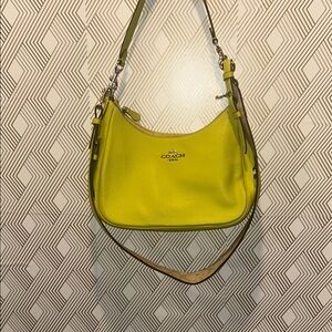 Coach Bright Green Leather Shoulder Bag